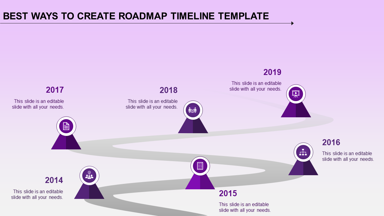 roadmap timeline template-purple